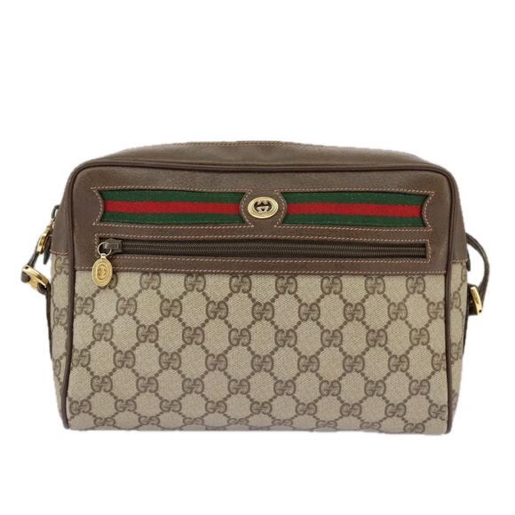 GUCCI GG Supreme Web Sherry Line Shoulder Bag Pvc Beige 56 02 088 - Picture 13 of 16
